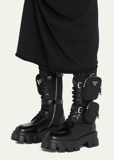 prada sock boots|prada combat boots with pouch.